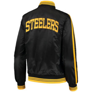 Black Yellow NFL Pittsburgh Steelers Satin Jacket