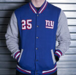 Blue Gray New York Giants NFL Team Wool Jacket