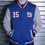 Blue Gray New York Giants NFL Team Wool Jacket