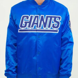 Blue New York Giants NFL Satin Jacket