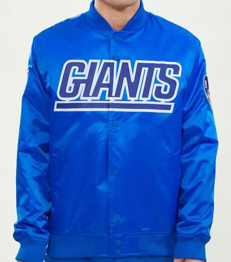 Blue New York Giants NFL Satin Jacket (1) Blue New York Giants NFL Satin Jacket