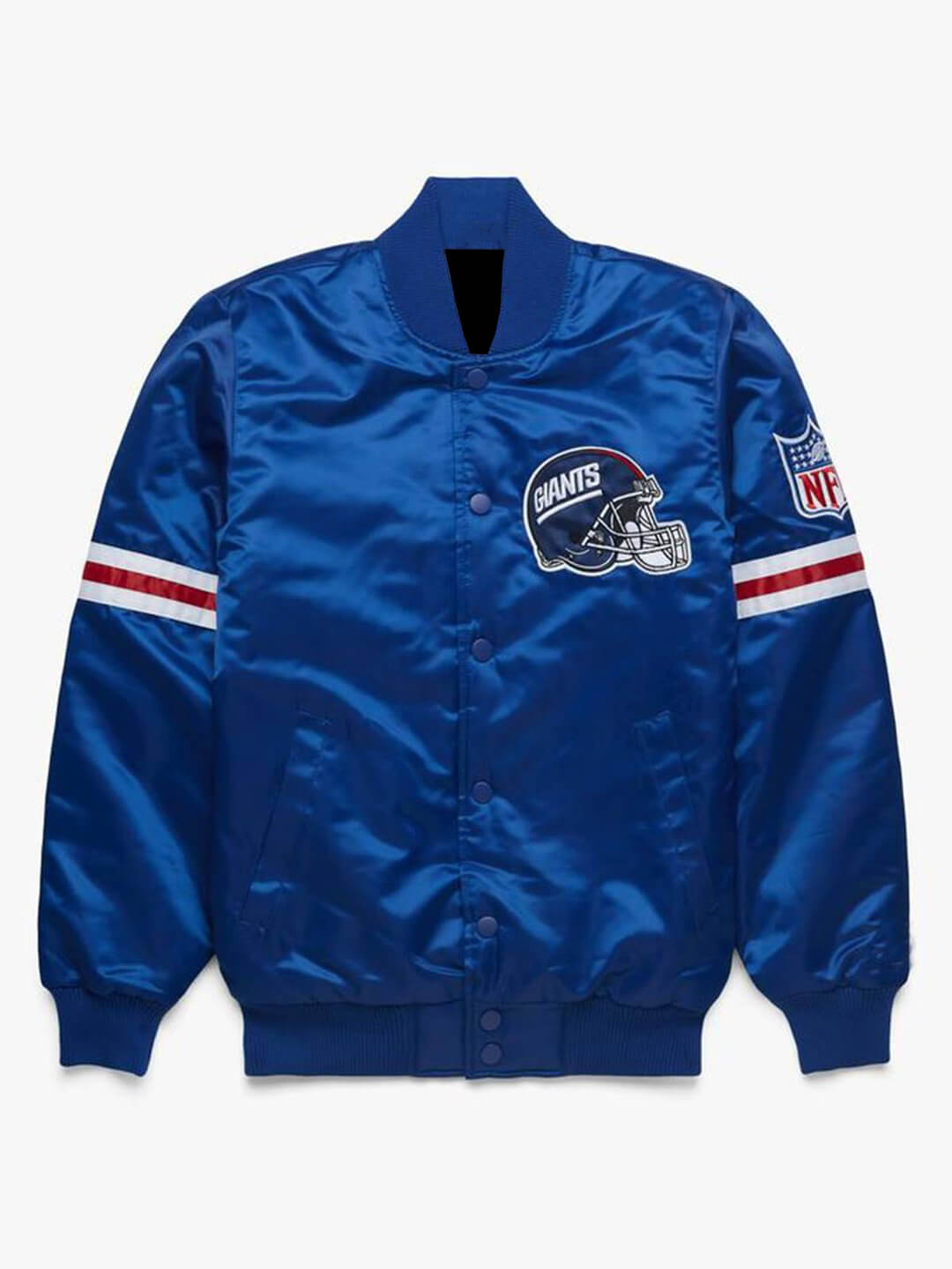 Blue New York Giants NFL Team Satin Jacket (1) Blue New York Giants NFL Team Satin Jacket