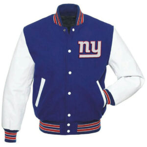 Blue White New York Giants NFL Team Varsity Jacket