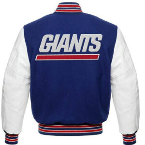 Blue White New York Giants NFL Team Varsity Jacket