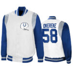 Bobby Okereke Indianapolis Colts White Royal Satin Jacket
