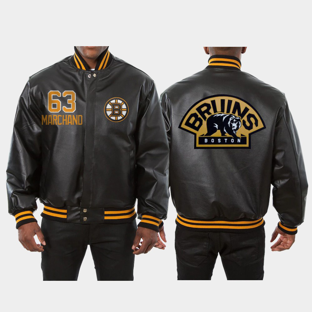 Boston Bruins Brad Marchand NHL Black Leather Jacket Boston Bruins Brad Marchand NHL Black Leather Jacket