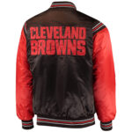 Brown Orange Cleveland Browns NFL Satin Jacket