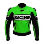 Custom Motorcycle Racing Green Leather Jacket
