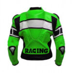 Custom Motorcycle Racing Green Leather Jacket