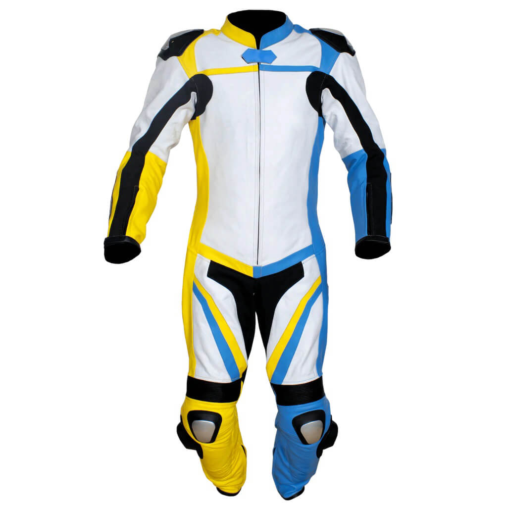 Custom Motorcycle Racing White Leather Suit (1) Custom Motorcycle Racing White Leather Suit