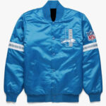 NFL Blue Detroit Lions Satin Jacket