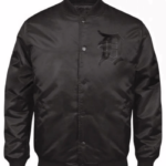Detroit Tigers Old English D Black Satin Jacket