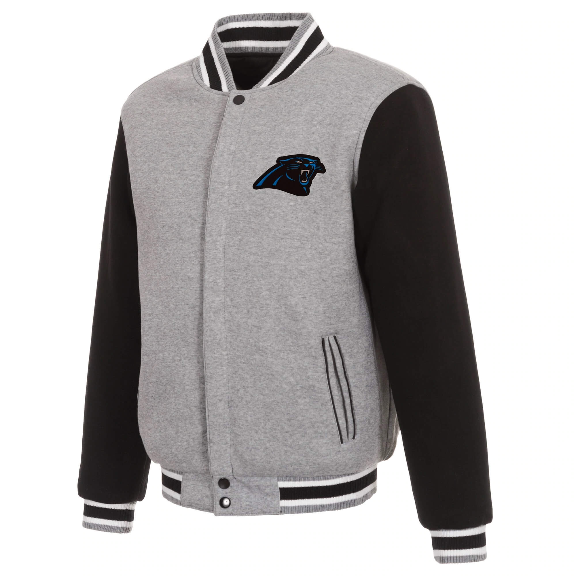 Gray Black NFL Carolina Panthers Wool Jacket (1) Gray Black NFL Carolina Panthers Wool Jacket