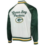 Green Bay Packers White And Green NFL Satin Jacket