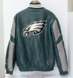 Green Philadelphia Eagles NFL Team Leather Jacket