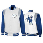 Indianapolis Colts White Royal Retro American Satin Jacket
