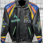 Jeff Hamilton AC green Programs for Youth Leather Jacket