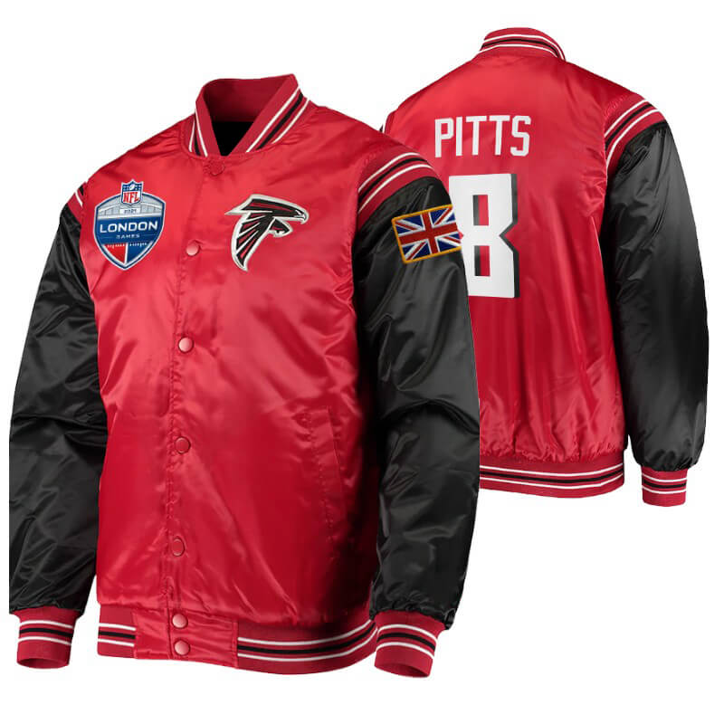 Kyle Pitts Atlanta Falcons NFL Satin Jacket (1) Kyle Pitts Atlanta Falcons NFL Satin Jacket