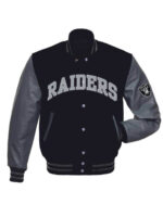 Las Vegas Raiders Black Grey Varsity Jacket