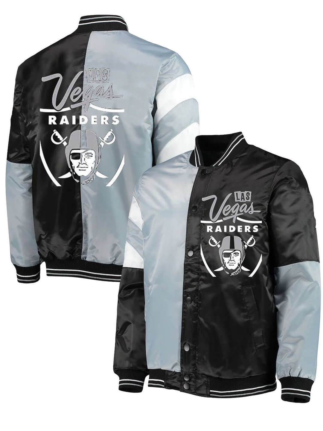 LAS VEGAS RAIDERS TAKE THE FIELD TRI-COLOR BLOCK HOODED FLEECE PULLOVE