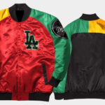 Los Angeles Dodgers Red Black Satin Jacket