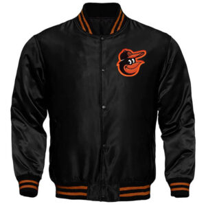 MLB Baltimore Orioles Black Locker Room Satin Jacket
