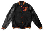 MLB Black Baltimore Orioles Wool Leather Jacket