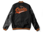 MLB Black Baltimore Orioles Wool Leather Jacket