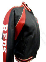 MLB Black Cincinnati Reds Leather Jacket