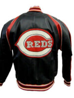 MLB Black Cincinnati Reds Leather Jacket