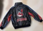 MLB Black Cleveland Indians Baseball Leather Jacket