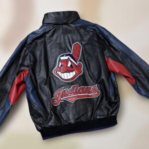 MLB Black Cleveland Indians Baseball Leather Jacket