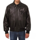 MLB Black Colorado Rockies Leather Jacket