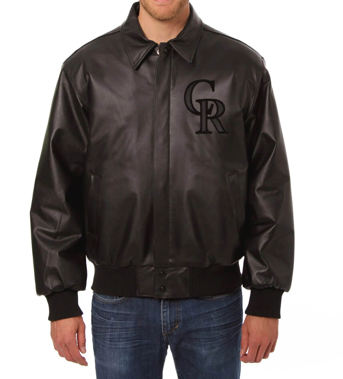 MLB Black Colorado Rockies Leather Jacket (1) MLB Black Colorado Rockies Leather Jacket