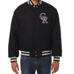 MLB Black Colorado Rockies Varsity Jacket