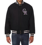 MLB Black Colorado Rockies Varsity Jacket