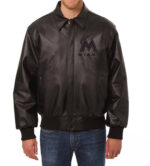 MLB Black Miami Marlins Leather Jacket