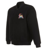 MLB Black Miami Marlins Varsity Jacket