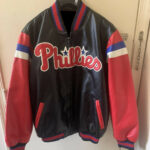 MLB Black Red Philadelphia Phillies Leather Jacket