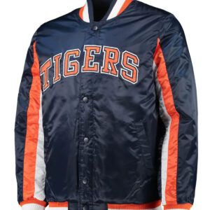 MLB Blue Detroit Tigers The Ace Satin Jacket