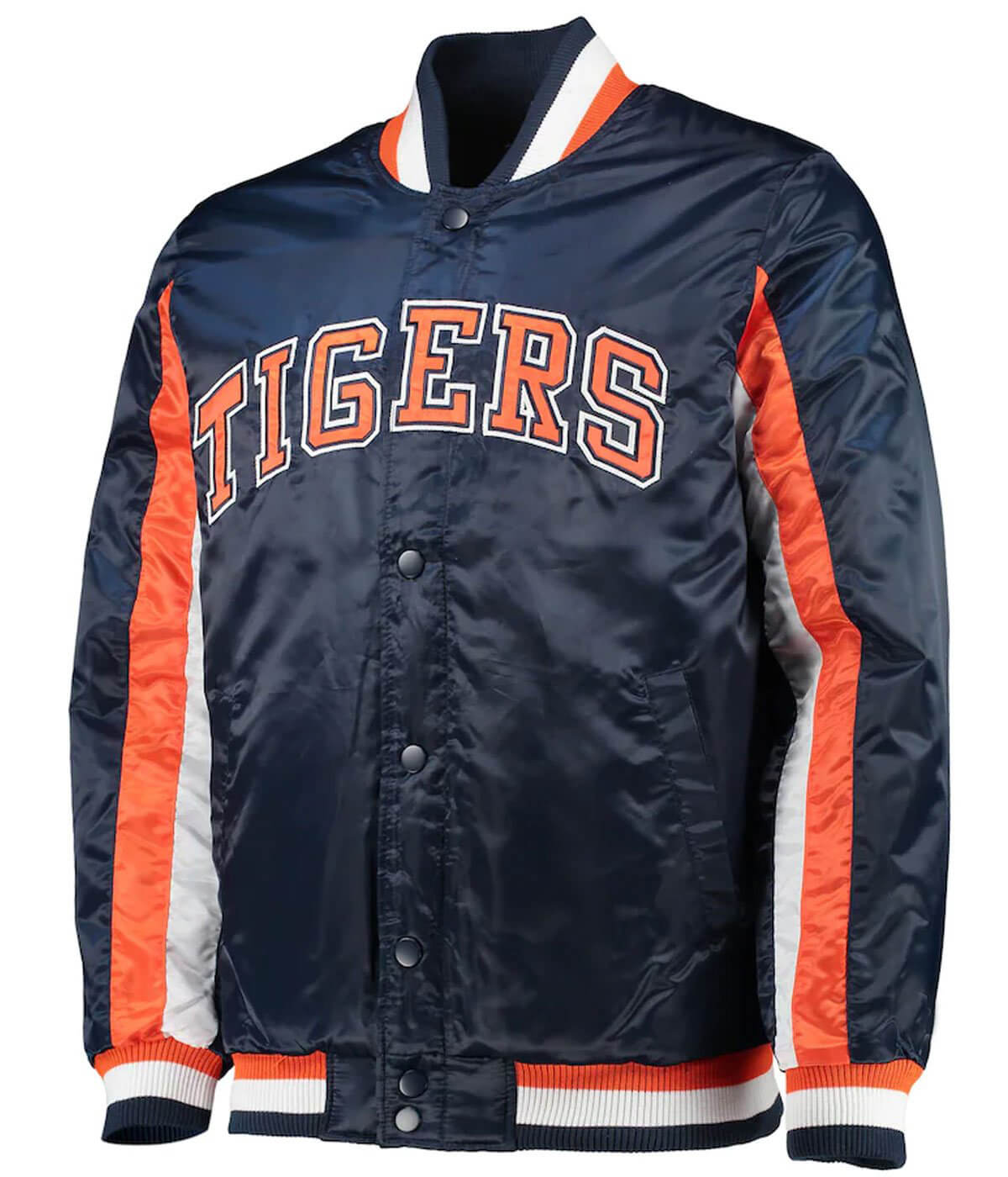 MLB Blue Detroit Tigers The Ace Satin Jacket (1) MLB Blue Detroit Tigers The Ace Satin Jacket