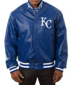 MLB Blue Kansas City Royals Leather Jacket