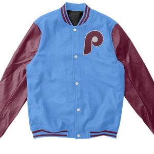 MLB Blue Maroon Philadelphia Phillies Varsity Jacket