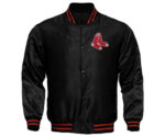 MLB Boston Red Sox Locker Room Black Satin Jacket