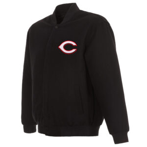 MLB Cincinnati Reds Baseball Black Varsity Jacket