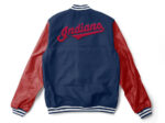 MLB Cleveland Indians Blue Wool Leather Jacket