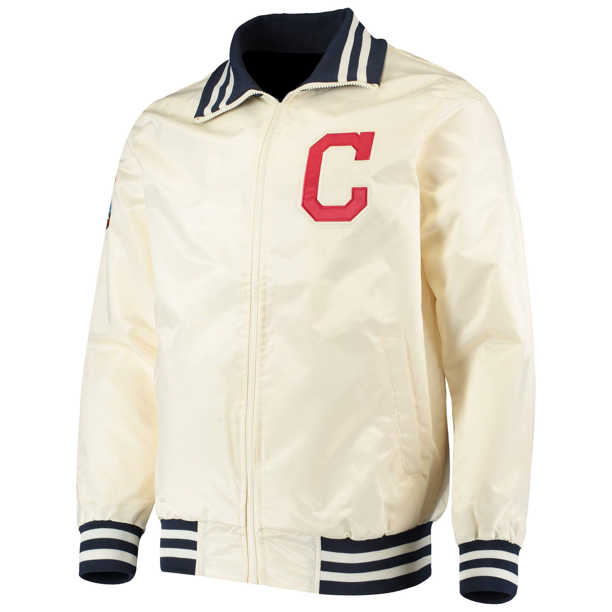 MLB Cleveland Indians The Captain II Satin Jacket (1) MLB Cleveland Indians The Captain II Satin Jacket