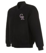 MLB Colorado Rockies Black Varsity Jacket
