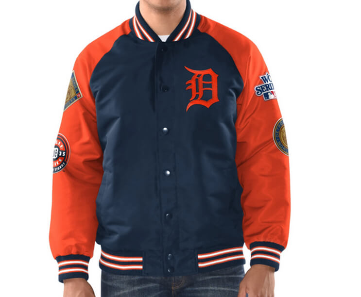 MLB Detroit Tigers 4x World Series Satin Jacket (1) MLB Detroit Tigers 4x World Series Satin Jacket