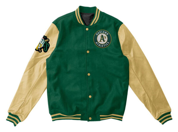MLB Green Oakland Athletics Varsity Jacket